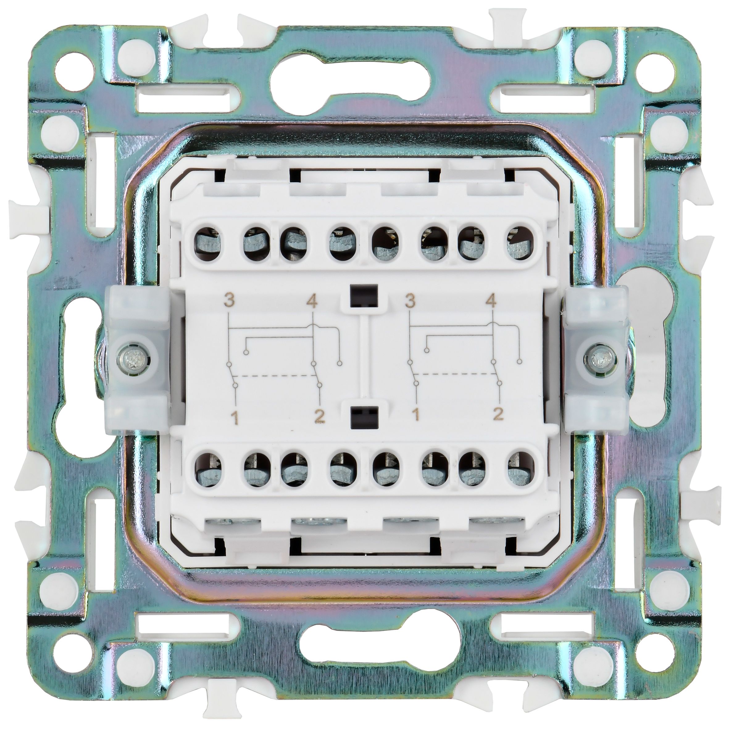 SKANDY Выключатель 2-клавишный перекрестный 10А SK-V06G мятный IEK