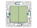 SKANDY Выключатель 2-клавишный перекрестный 10А SK-V06G мятный IEK