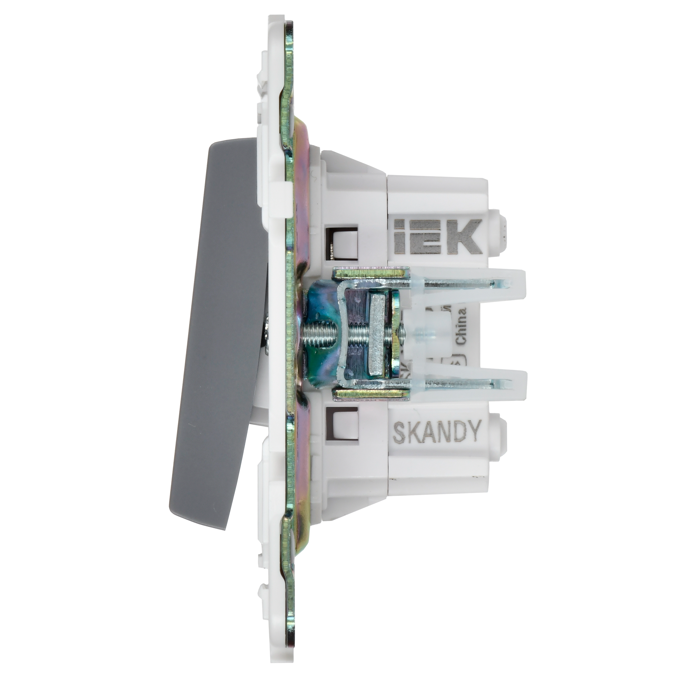 SKANDY Выключатель 2-клавишный перекрестный 10А SK-V06Gr серый IEK