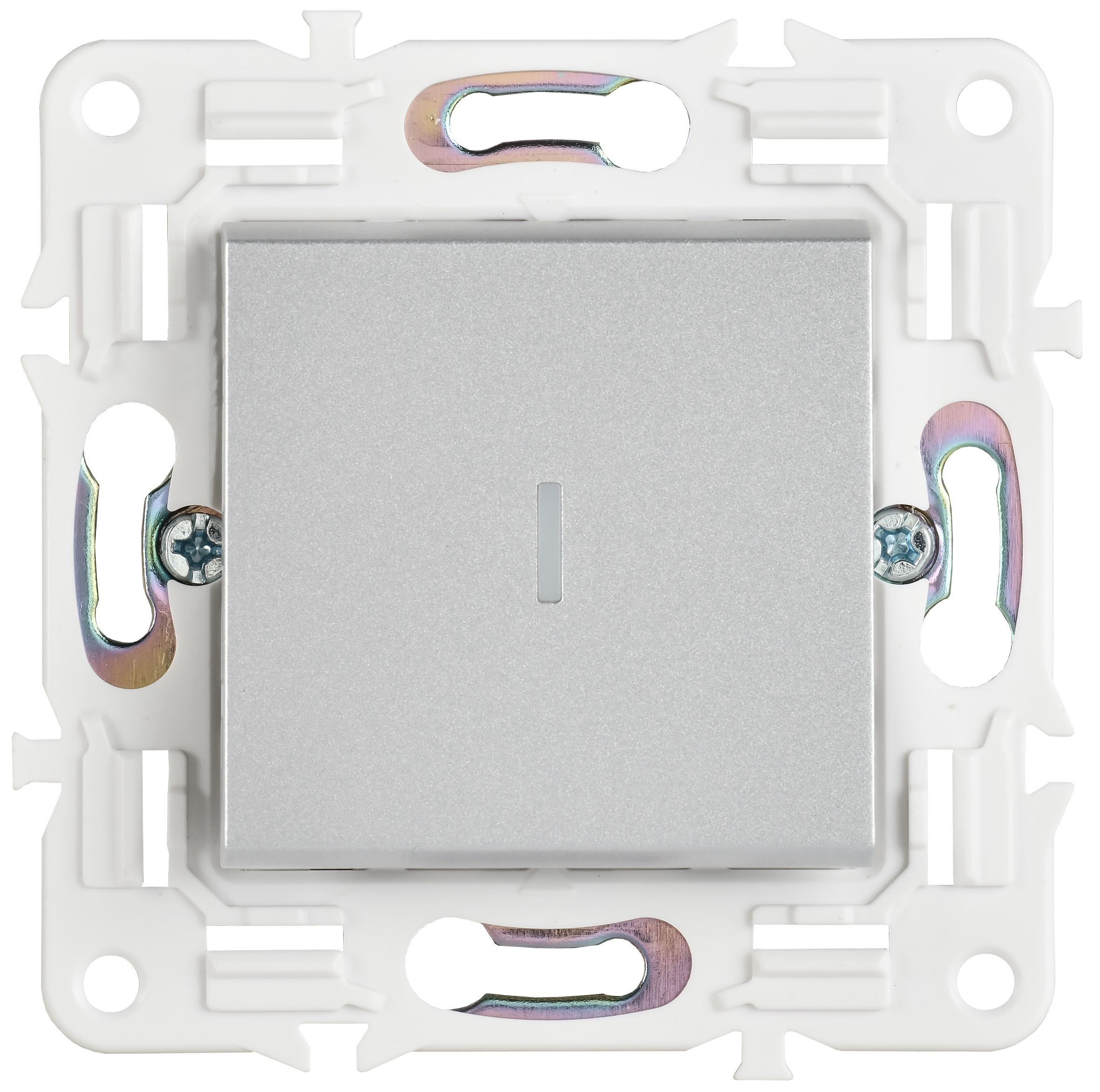 SKANDY Выключатель 1-клавишный с индикацией 10А SK-V07S серебряный IEK