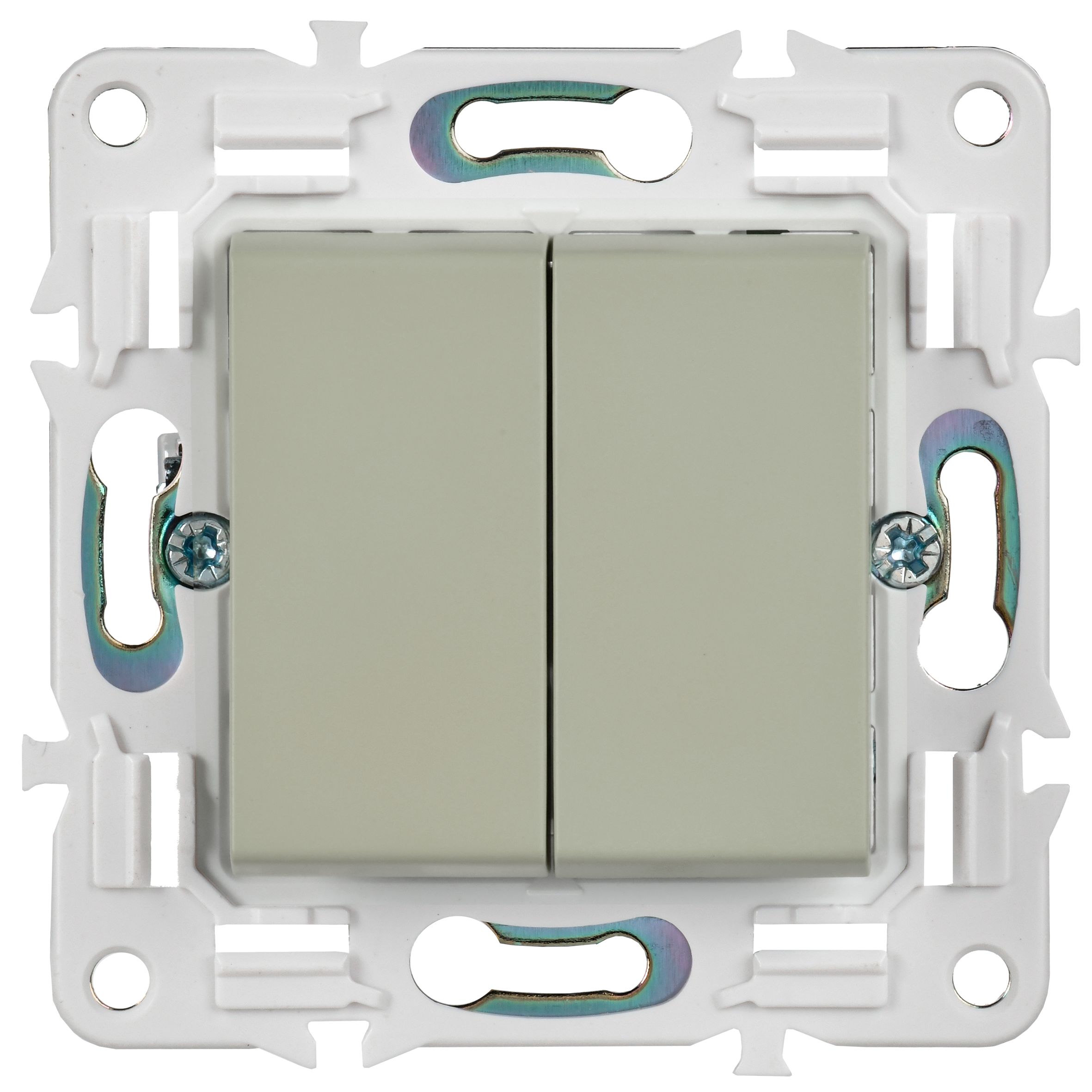 SKANDY Выключатель 2-клавишный перекрестный 10А SK-V06B бежевый IEK