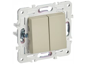 SKANDY Выключатель 2-клавишный перекрестный 10А SK-V06B бежевый IEK