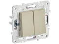 SKANDY Выключатель 2-клавишный перекрестный 10А SK-V06B бежевый IEK