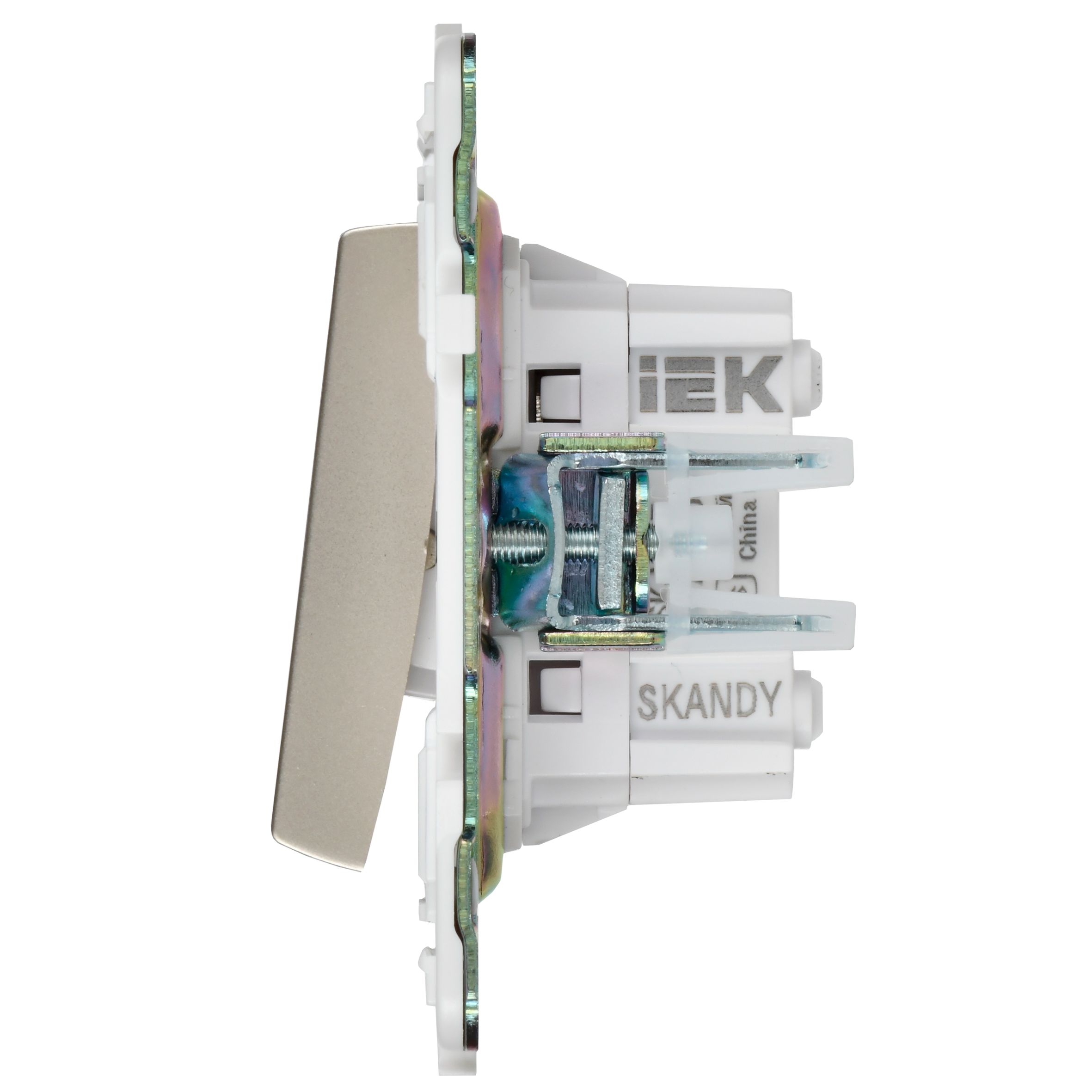 SKANDY Выключатель 2-клавишный перекрестный 10А SK-V06Sh шампань IEK