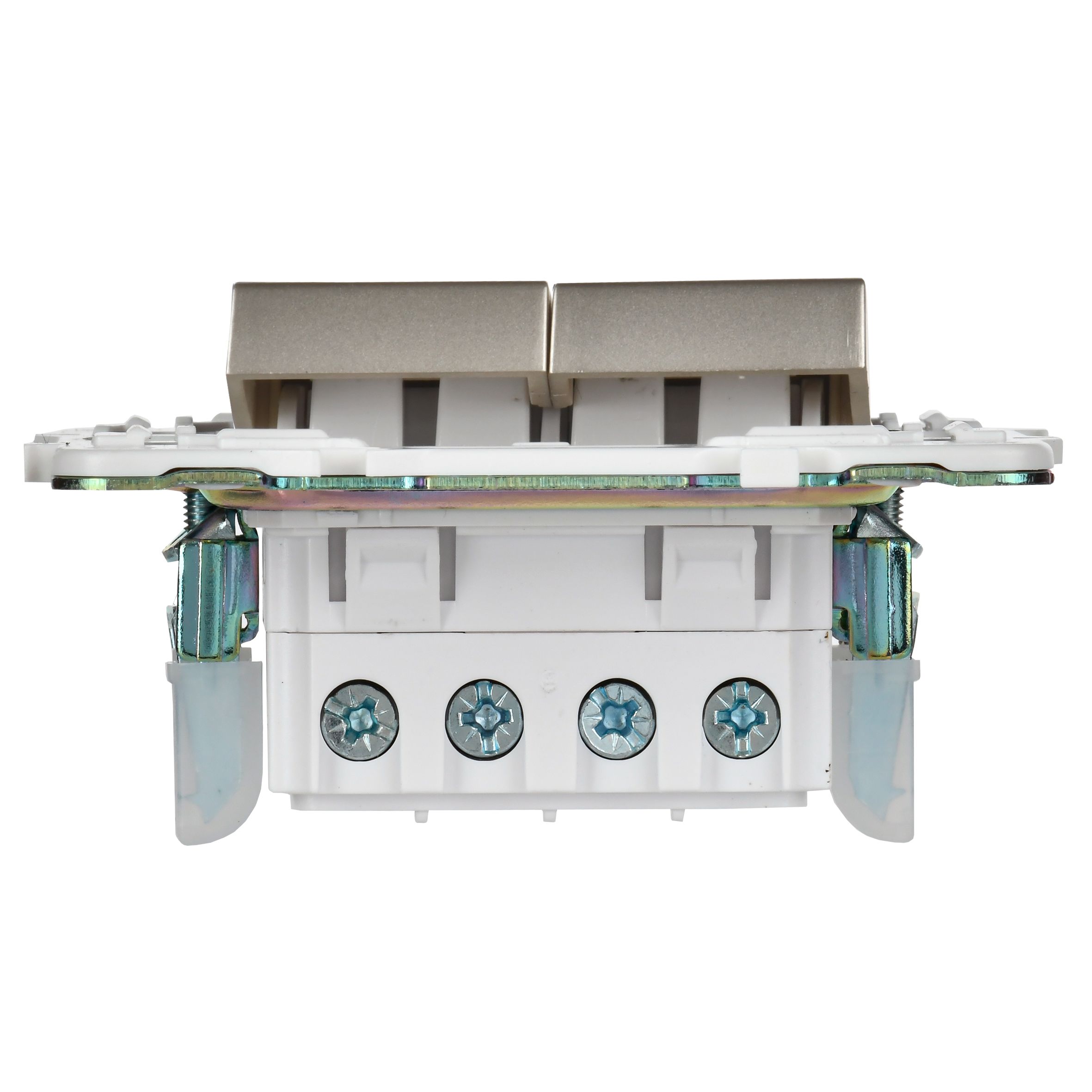 SKANDY Выключатель 2-клавишный перекрестный 10А SK-V06Sh шампань IEK