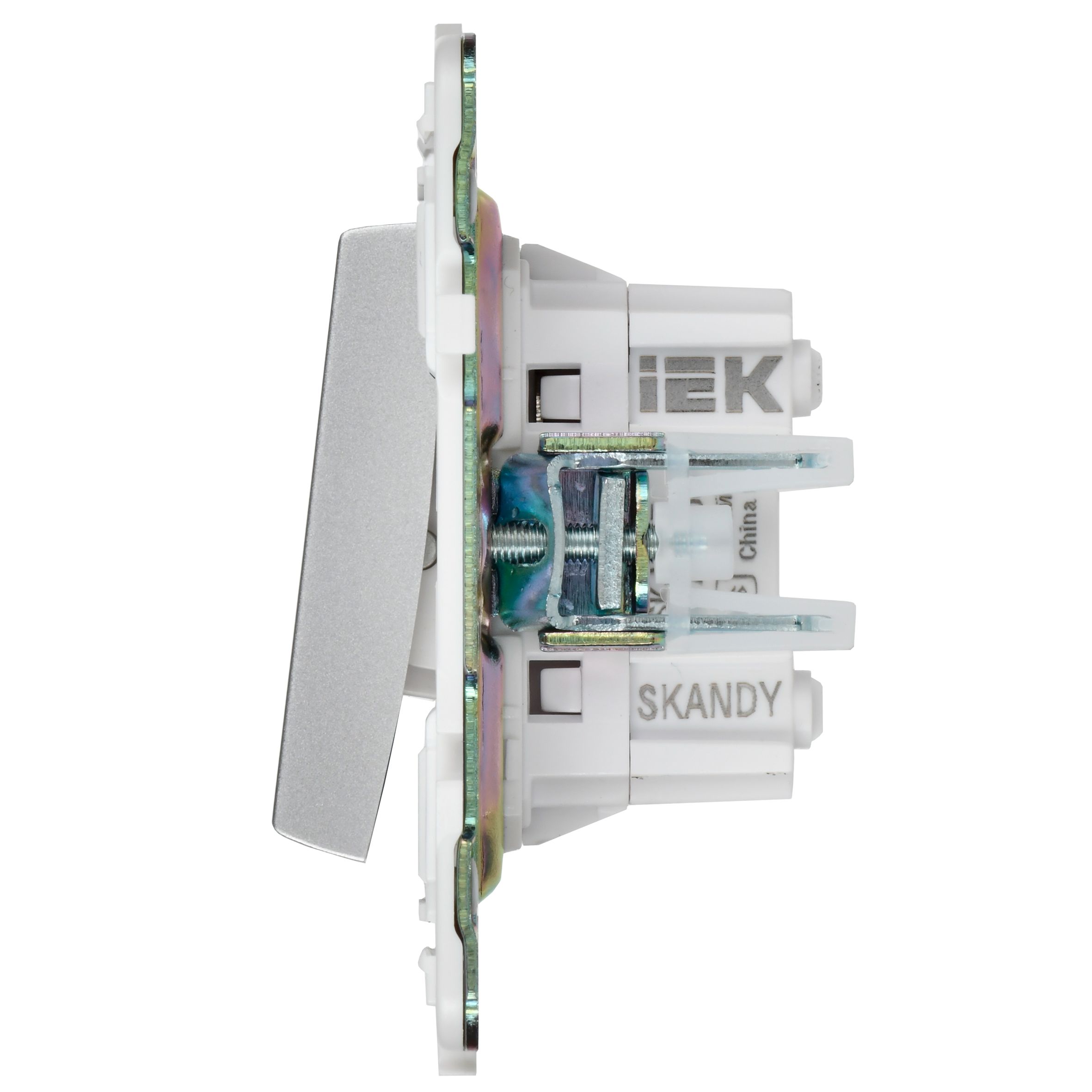 SKANDY Выключатель 2-клавишный перекрестный 10А SK-V06S серебряный IEK