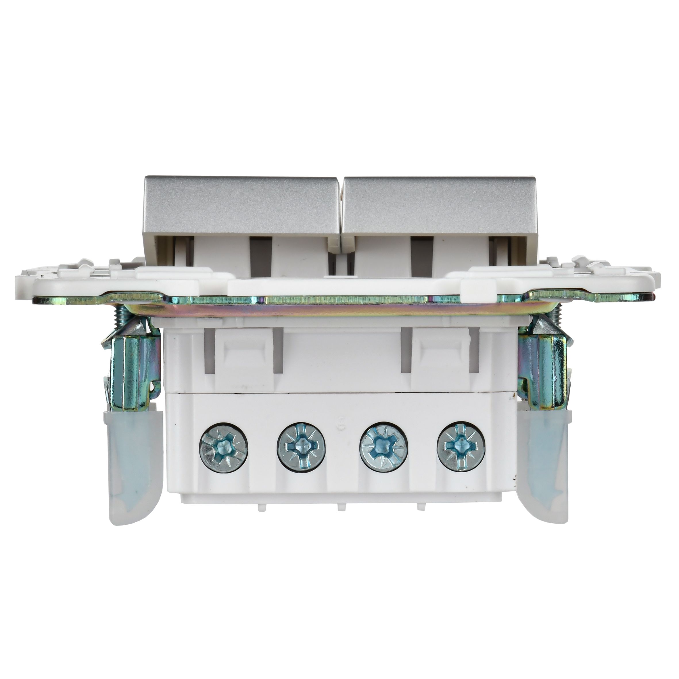 SKANDY Выключатель 2-клавишный перекрестный 10А SK-V06S серебряный IEK