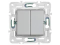 SKANDY Выключатель 2-клавишный перекрестный 10А SK-V06S серебряный IEK
