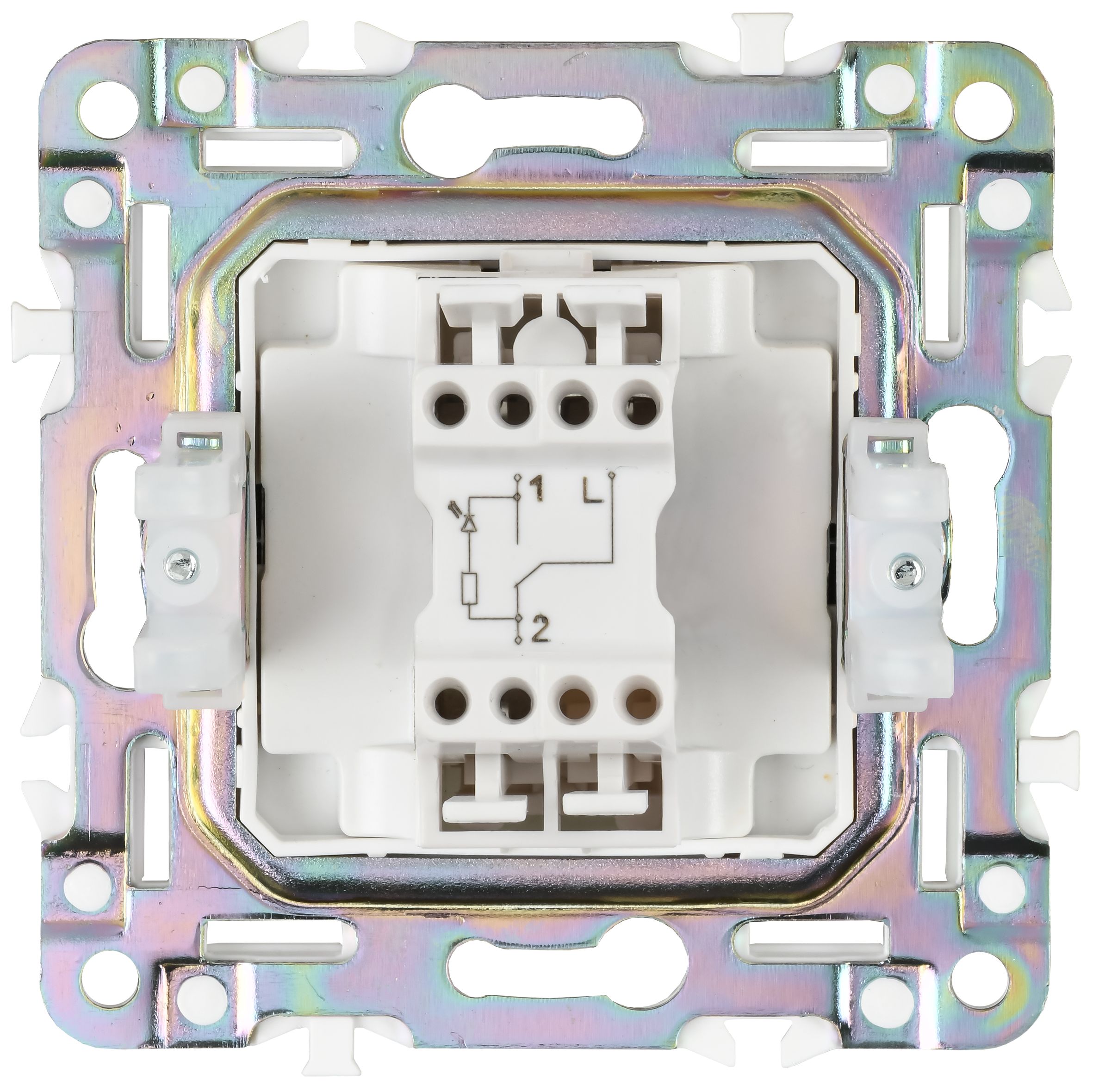 SKANDY Выключатель 1-клавишный проходной с индикацией 10А SK-V08Sh шампань IEK