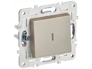 SKANDY Выключатель 1-клавишный проходной с индикацией 10А SK-V08Sh шампань IEK