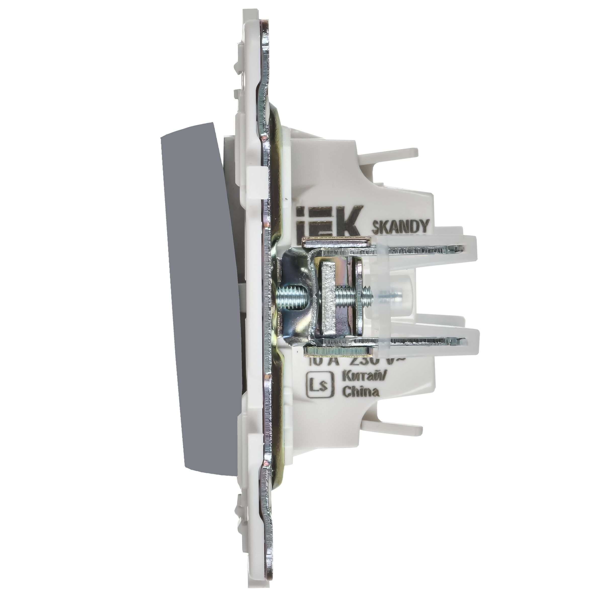 SKANDY Выключатель 1-клавишный с индикацией 10А SK-V07Gr серый IEK