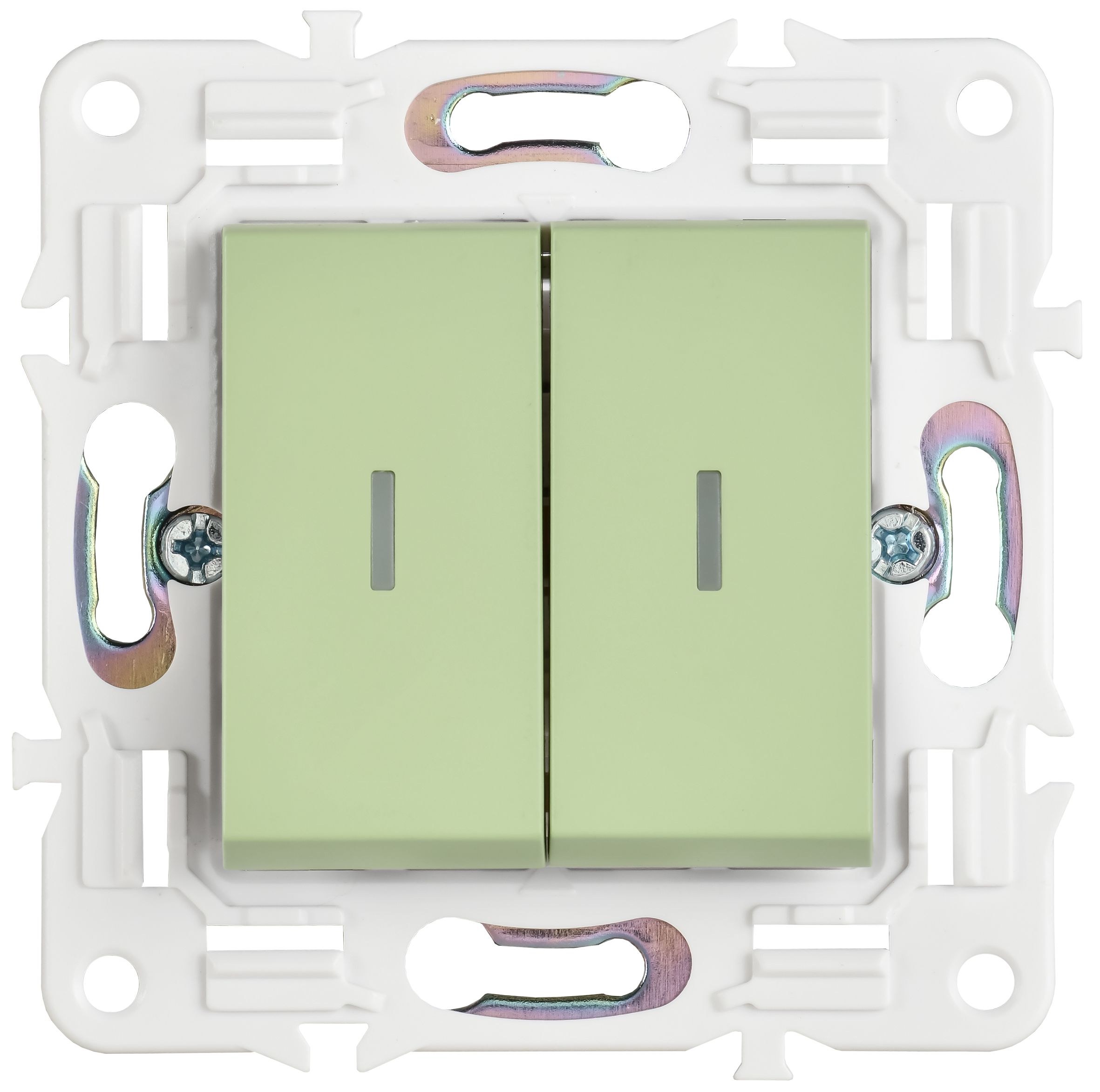 SKANDY Выключатель 2-клавишный проходной с индикацией 10А SK-V10G мятный IEK