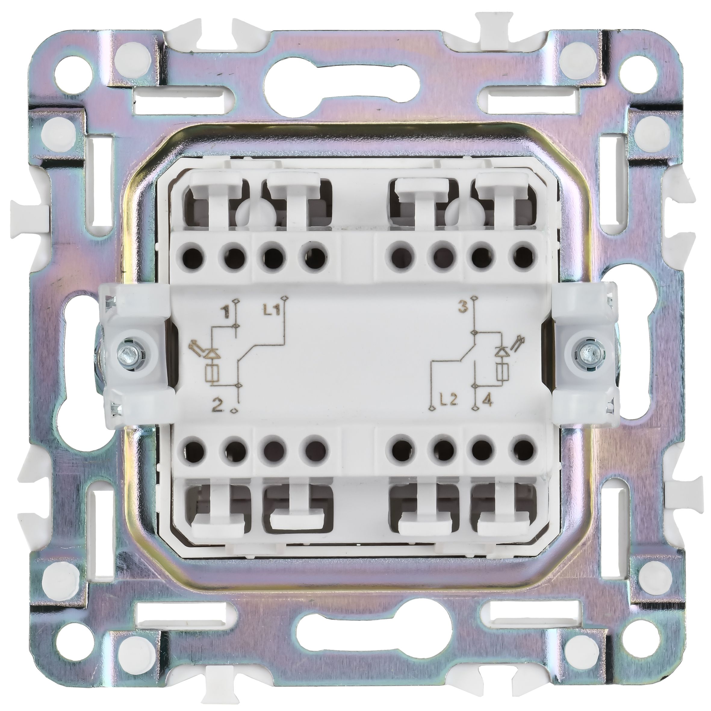 SKANDY Выключатель 2-клавишный проходной с индикацией 10А SK-V10G мятный IEK