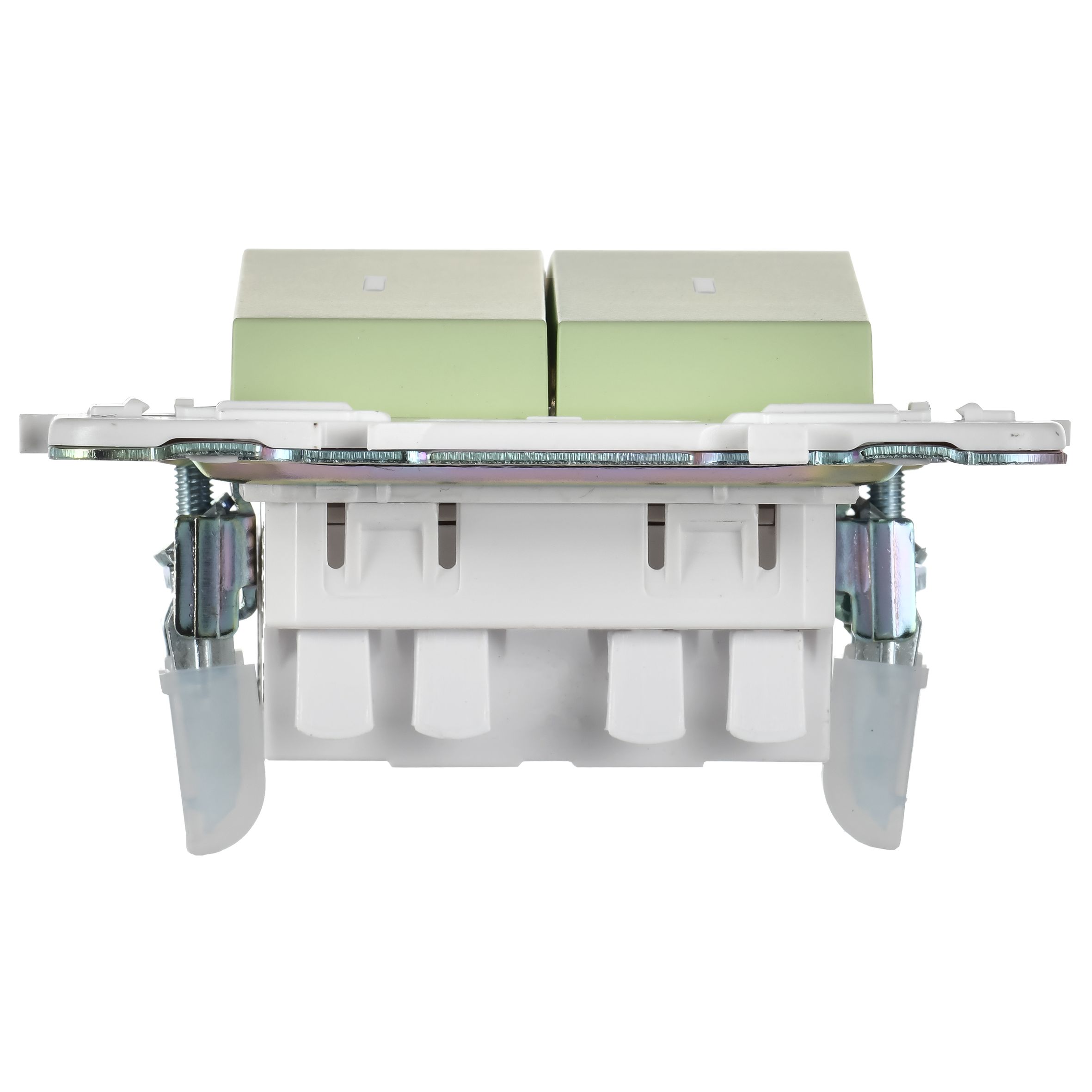 SKANDY Выключатель 2-клавишный проходной с индикацией 10А SK-V10G мятный IEK