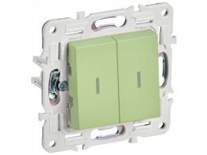 SKANDY Выключатель 2-клавишный проходной с индикацией 10А SK-V10G мятный IEK