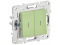SKANDY Выключатель 2-клавишный проходной с индикацией 10А SK-V10G мятный IEK