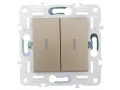 SKANDY Выключатель 2-клавишный проходной с индикацией 10А SK-V10Sa песочный IEK