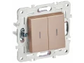 SKANDY Выключатель 2-клавишный проходной с индикацией 10А SK-V10Sa песочный IEK