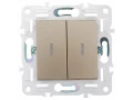 SKANDY Выключатель 2-клавишный проходной с индикацией 10А SK-V10Sa песочный IEK