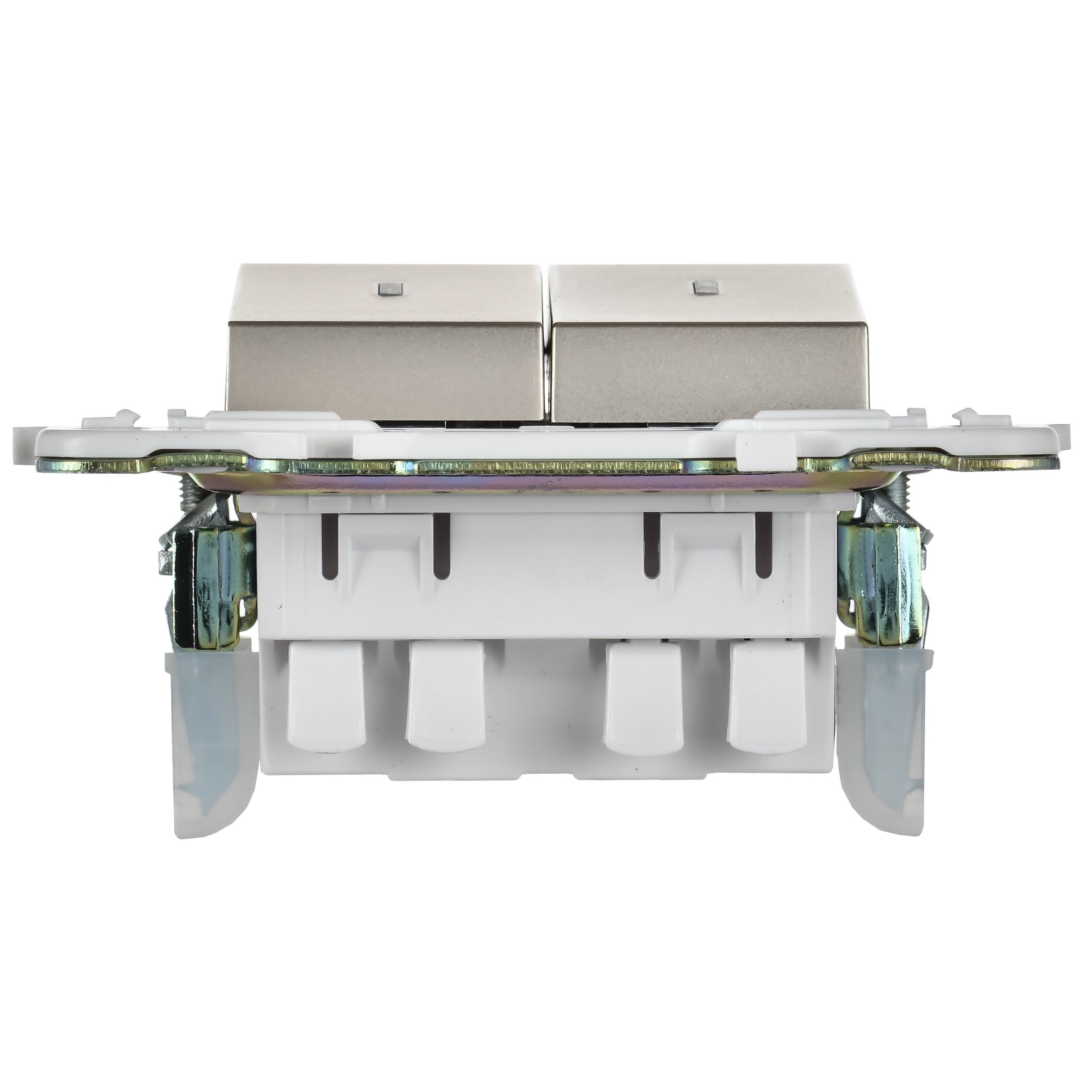 SKANDY Выключатель 2-клавишный проходной с индикацией 10А SK-V10Sh шампань IEK