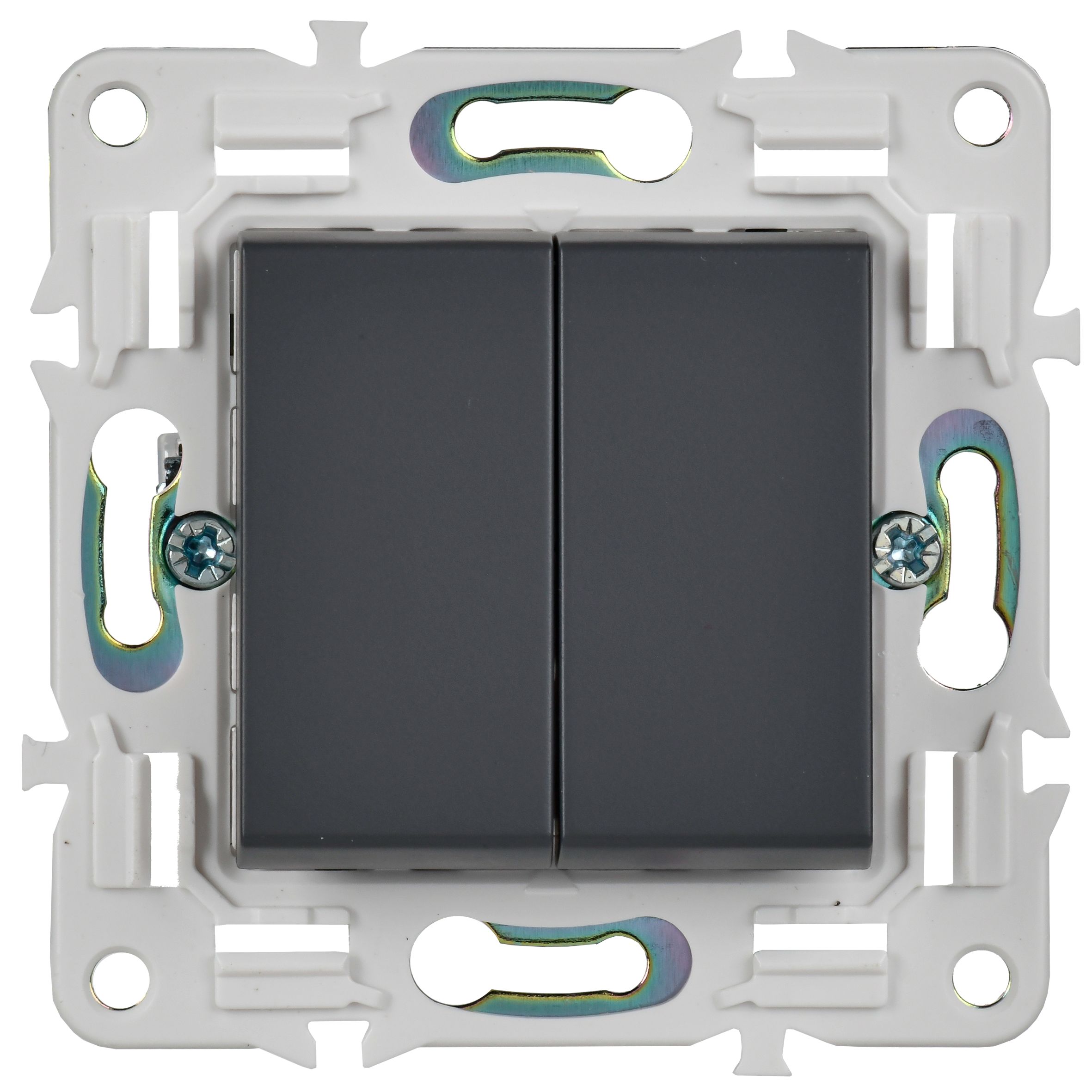 SKANDY Выключатель 2-клавишный перекрестный 10А SK-V06T титан IEK