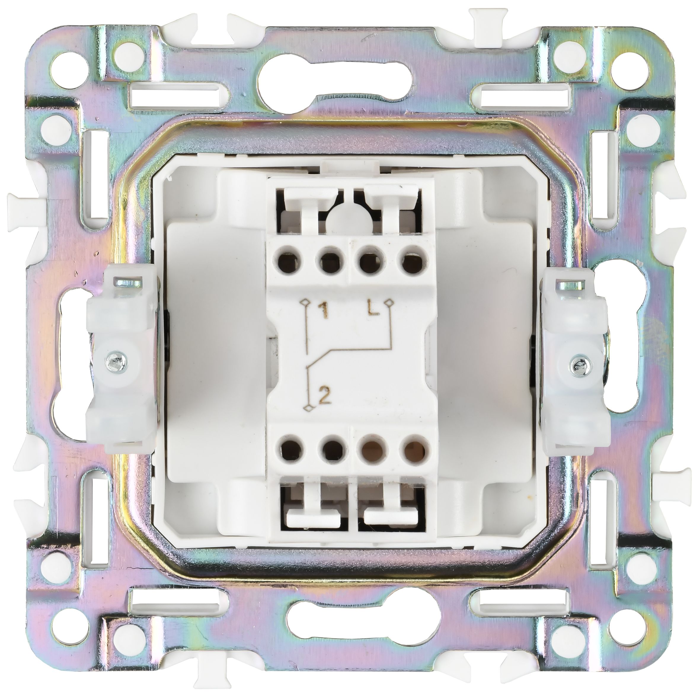 SKANDY Выключатель 1-клавишный проходной 10А SK-V02T титан IEK
