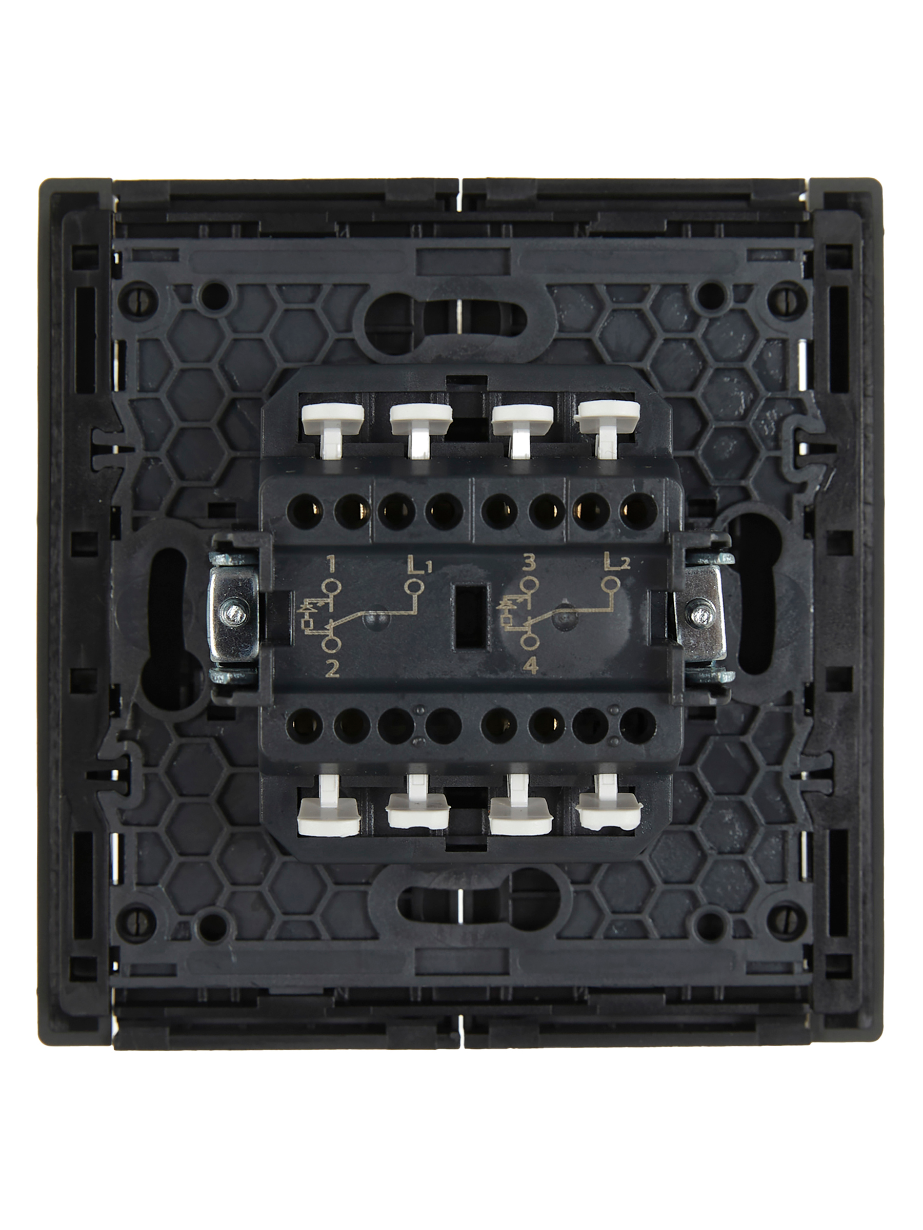 FORTE&PIANO Выключатель 2-клавишный проходной с индикацией 10А FP308 серый IEK