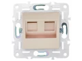 SKANDY Розетка компьютерная двойная RJ45 кат.6 SK-K04Sa песочный IEK