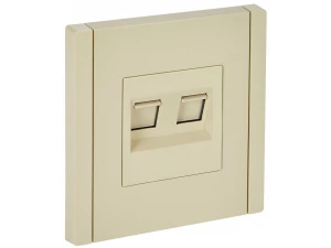 FORTE&PIANO Розетка компьютерная двойная RJ45 кат.6 FP434 ваниль IEK