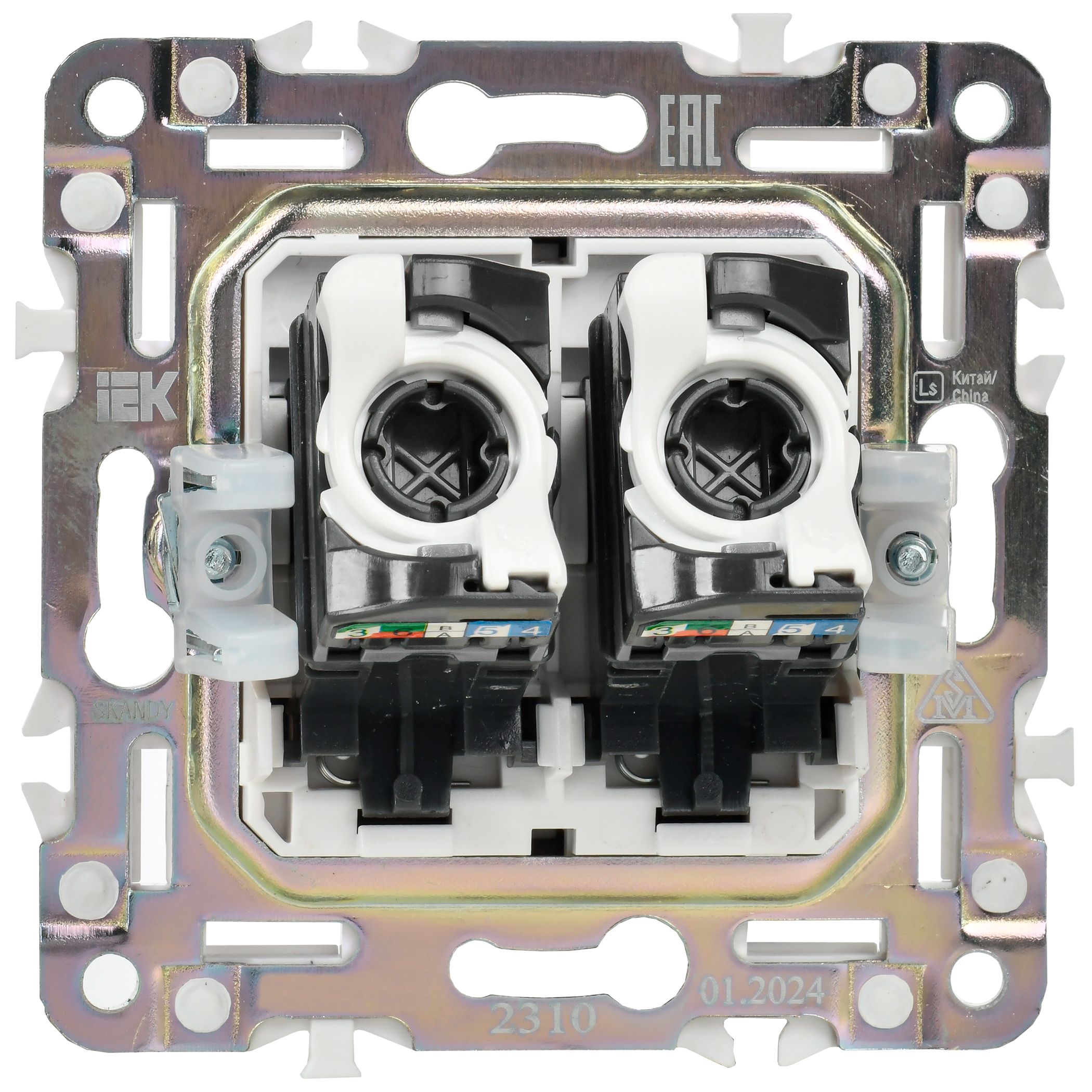 SKANDY Розетка компьютерная двойная RJ45 кат.5E SK-K03Bl черный IEK