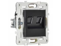 SKANDY Розетка компьютерная двойная RJ45 кат.5E SK-K03Bl черный IEK