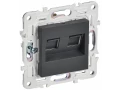 SKANDY Розетка компьютерная двойная RJ45 кат.6 SK-K04T титан IEK