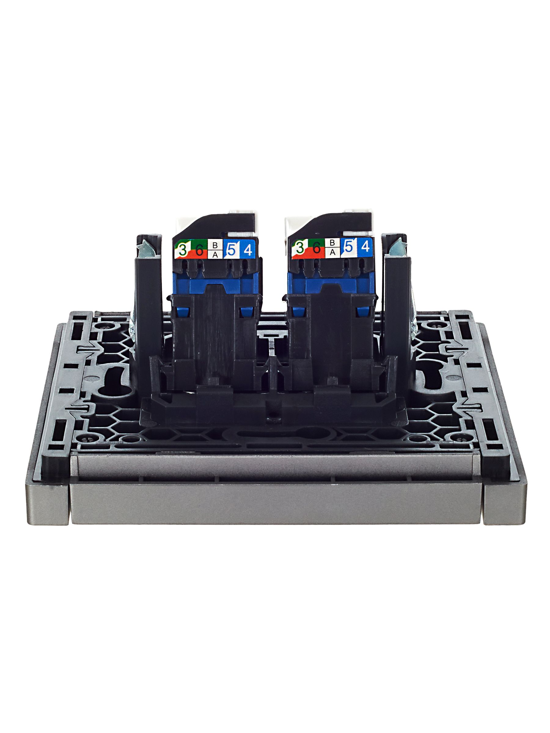FORTE&PIANO Розетка компьютерная двойная RJ45 кат.6 FP534 сталь IEK