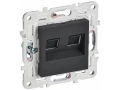 SKANDY Розетка компьютерная двойная RJ45 кат.6 SK-K04G графит IEK