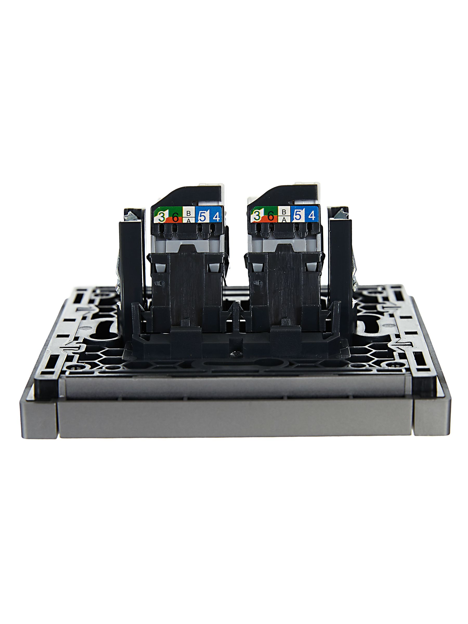 FORTE&PIANO Розетка компьютерная двойная RJ45 кат.5E FP533 сталь IEK