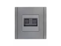 FORTE&PIANO Розетка компьютерная двойная RJ45 кат.5E FP533 сталь IEK
