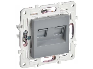 SKANDY Розетка компьютерная двойная RJ45 кат.6 SK-K04Gr серый IEK