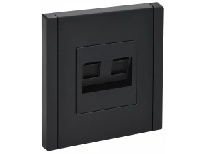 FORTE&PIANO Розетка компьютерная двойная RJ45 категория 6 FP134 черный ИЭК