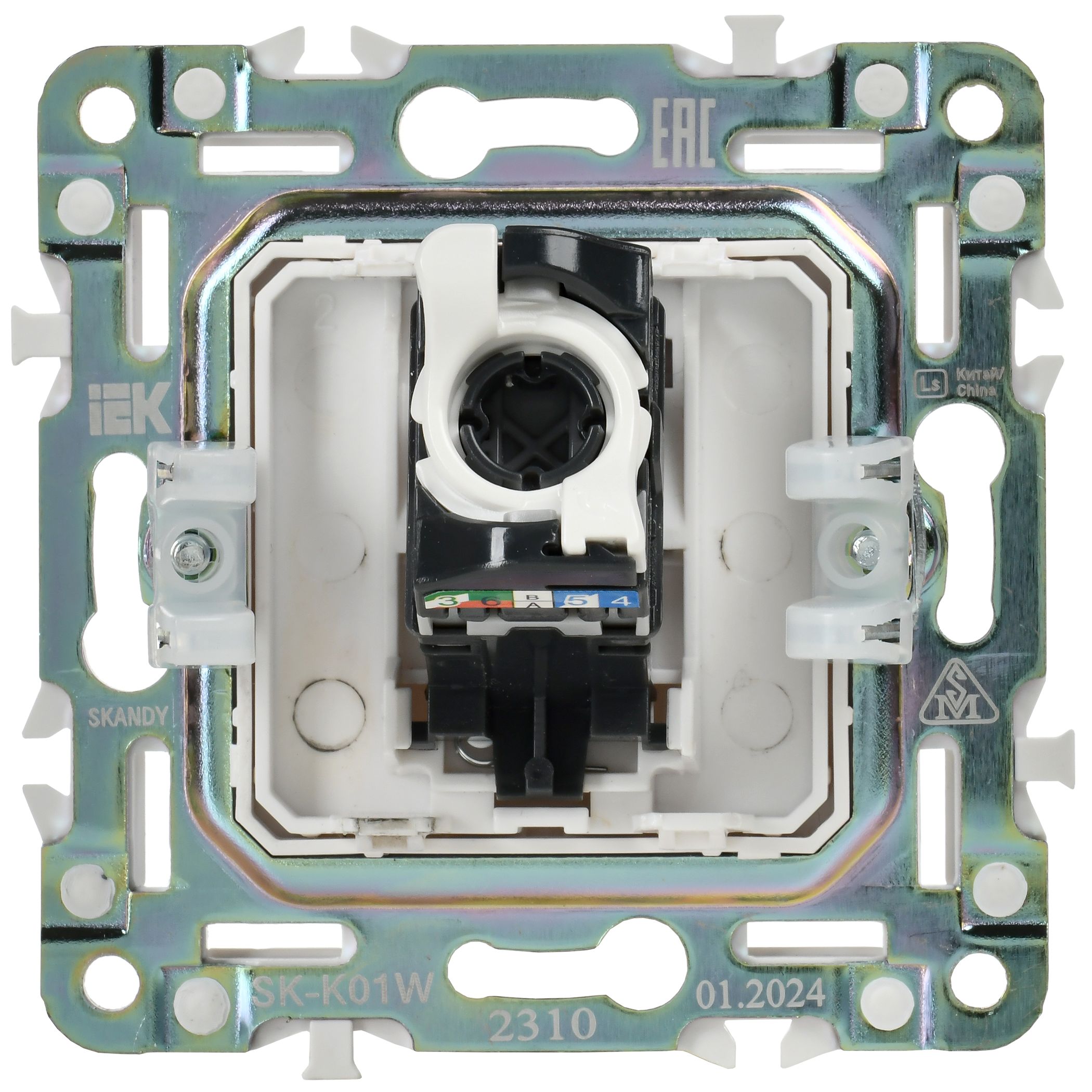 SCANDY Розетка компьютерная RJ45 категория 5E SK-K01W арктический белый ИЭК