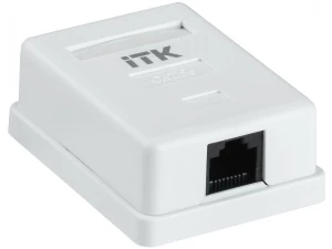 ITK Настенная информационная розетка RJ45 кат.5Е UTP, 1-порт
