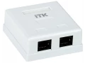 ITK Настенная информационная розетка RJ45 8P8C, кат.5Е UTP, 2-порта, белая
