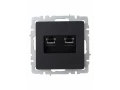 BRITE Розетка компьютерная двойная RJ45 кат.6 РК11-2-БрЧ черный IEK