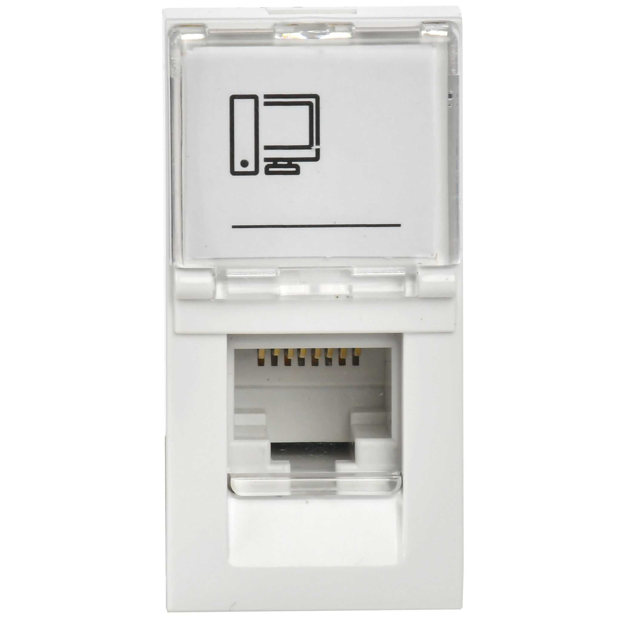 Розетка информационная РКИ-10-00-П RJ-45 UTP кат.5e (на 1 модуль) ПРАЙМЕР белая ИЭК