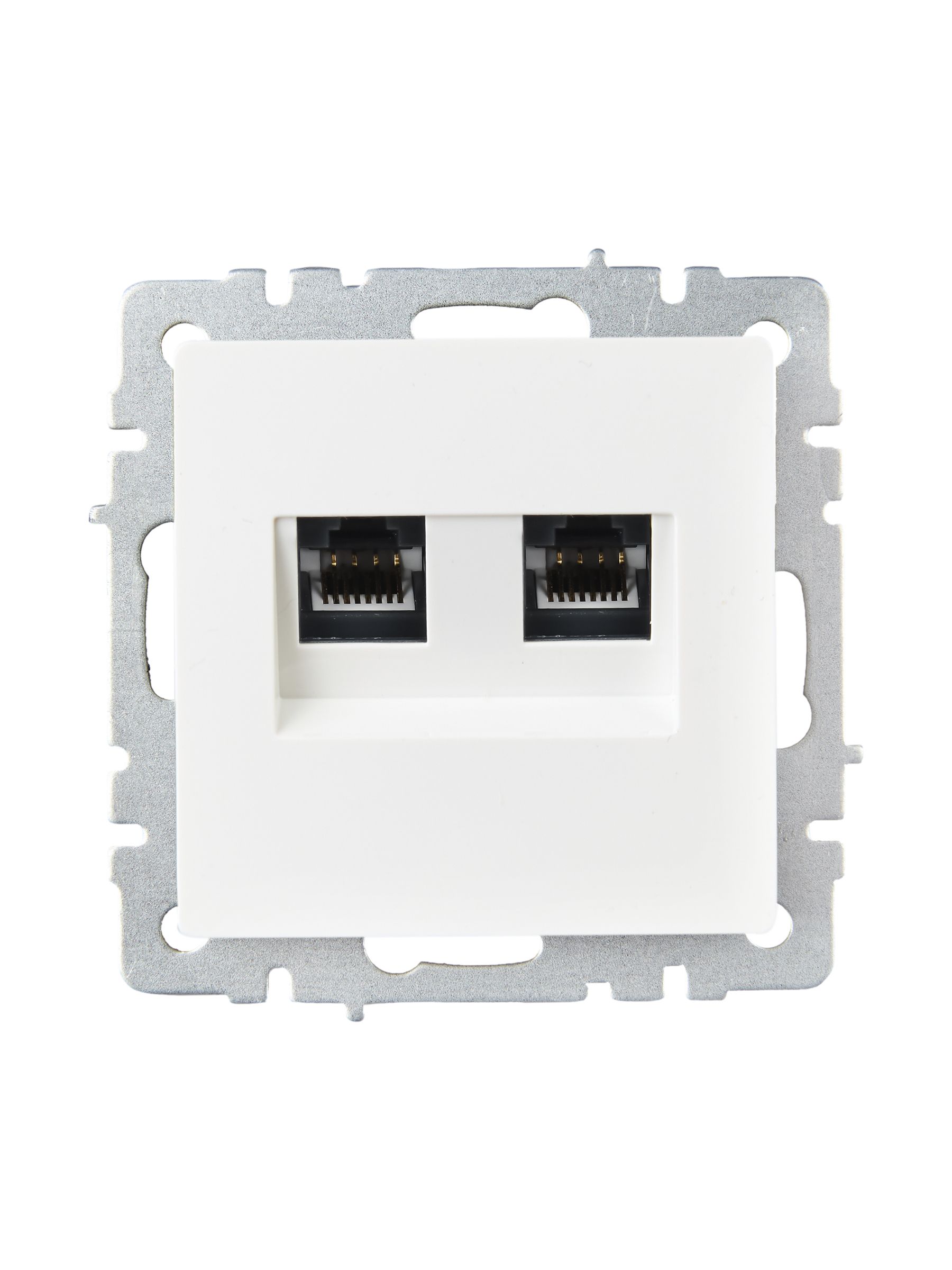 BRITE Розетка компьютерная двойная RJ45 кат.6 РК11-2-БрБ белый IEK