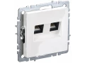 BRITE Розетка компьютерная двойная RJ45 кат.6 РК11-2-БрБ белый IEK