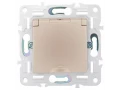 SKANDY Розетка 1-местная с заземлением с защитными шторками и крышкой 16А IP44 SK-R11Sa песочный IEK