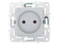 SKANDY Розетка без заземления без защитных шторок 10А SK-R02S серебряный IEK