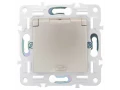 SKANDY Розетка 1-местная с заземлением с защитными шторками и крышкой 16А IP44 SK-R11Sh шампань IEK