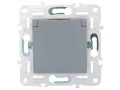 SKANDY Розетка 1-местная с заземлением с защитными шторками и крышкой 16А IP44 SK-R11Gr серый IEK