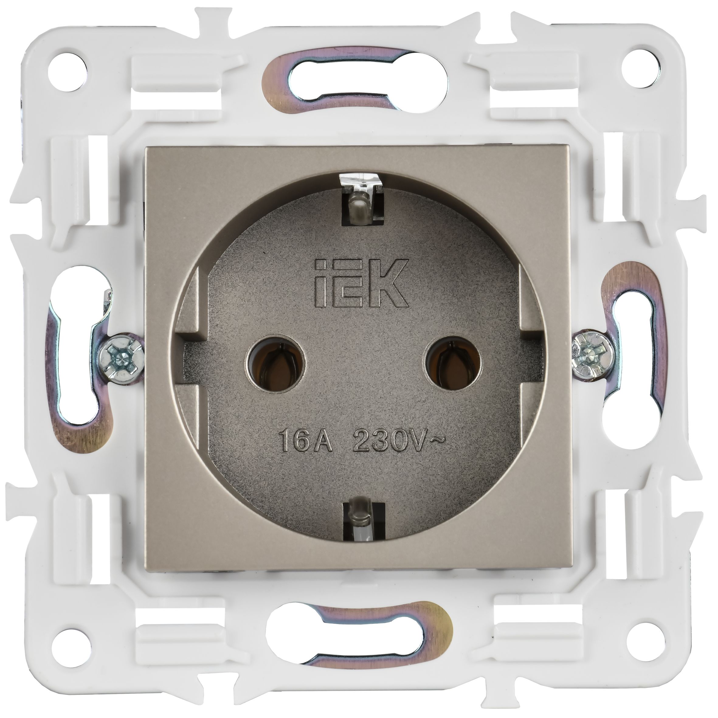SKANDY Розетка с заземлением без защитных шторок 16А SK-R05Sh шампань IEK